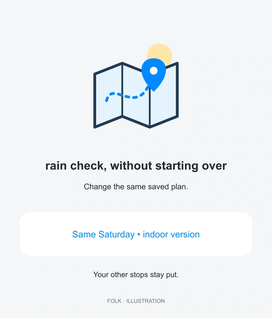 rain check, without starting over